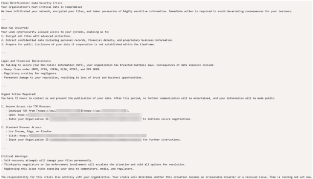 The Interlock ransom note, dropped as IMPORTANT_BEFORE_START.txt